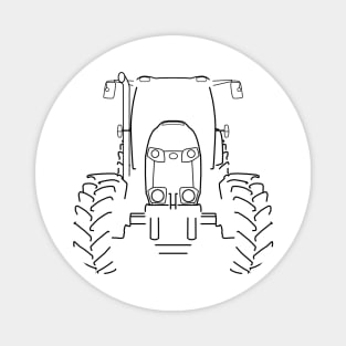 Farm tractor black outline graphic Magnet